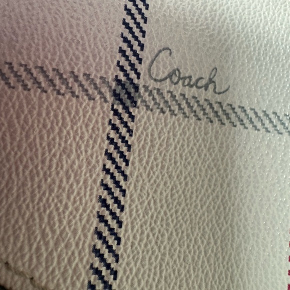 Coach White Plaid Crossbody Shoulder Bag with Multicolor Stripes - Picture 5 of 16